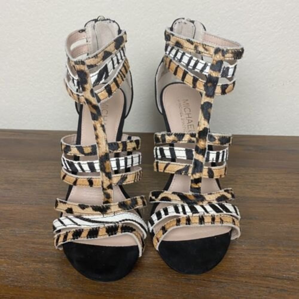 Michael Kors Cheetah Print Ankle Strap High Heel Womens Shoes Size 8.5 M